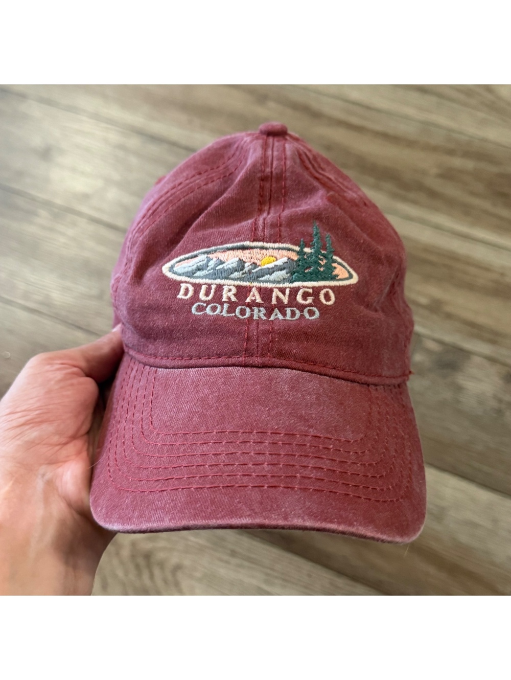 ESY Durango Colorado Red Faded Souvenir Strapback Hat Cap